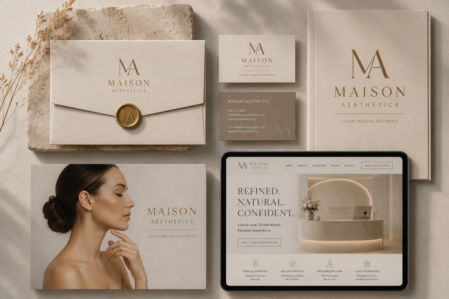 Maison Aesthetics brand identity and website presentation